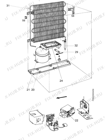 Взрыв-схема холодильника Zanussi ZD22/6R - Схема узла Cooling system 017